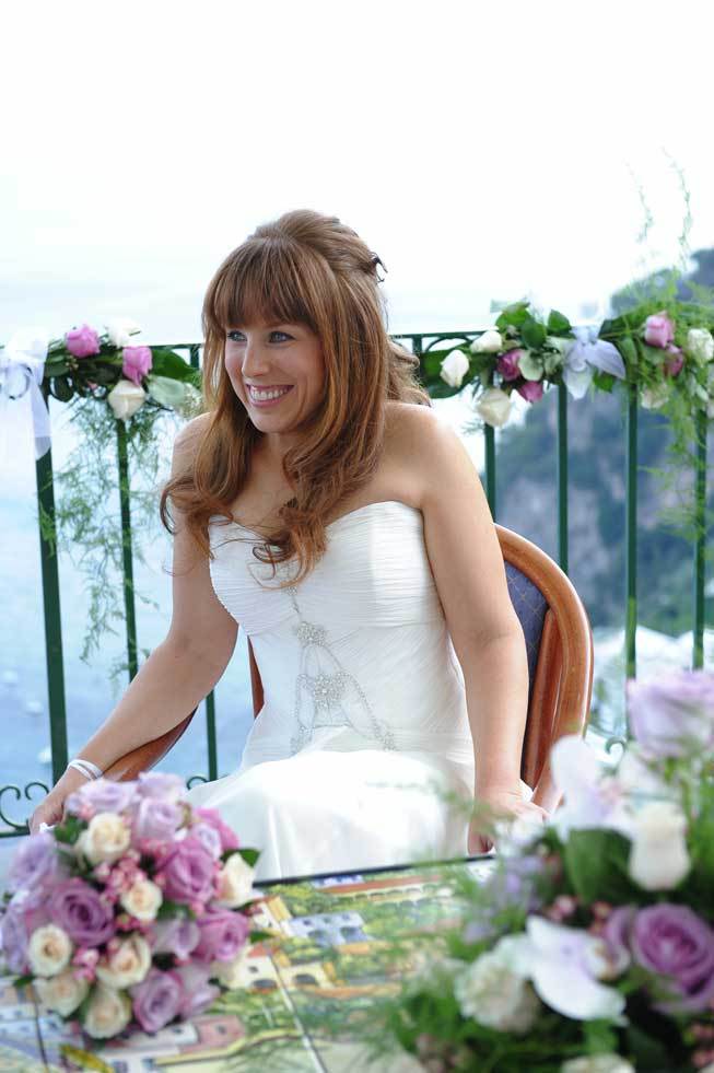 Bride at a civil ceremony in Positano